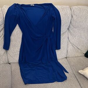 Anne Klein Royal Blue Long Sleeve Dress